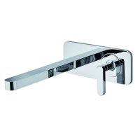 Baterie lavoar WEBERT LIVING cu monocomandă, montată pe perete, cu placă orizontală, fără scurgere și furtunuri flexibile.